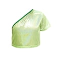 thumbnail image 4 of Tenue de Performance pour Enfants T-shirt à Paillettes à Manches Courtes avec Taille Apparente et Nombril Col Rond Élastique, 4 of 4