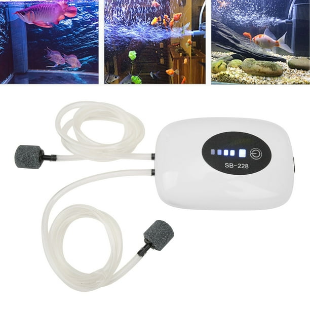 Portable Mini pompe à oxygène Puissance Pompe à air Mute USB Charge  Rechargeable Puissance Compresseur d'oxygène Aquarium Fish Tank Extérieur