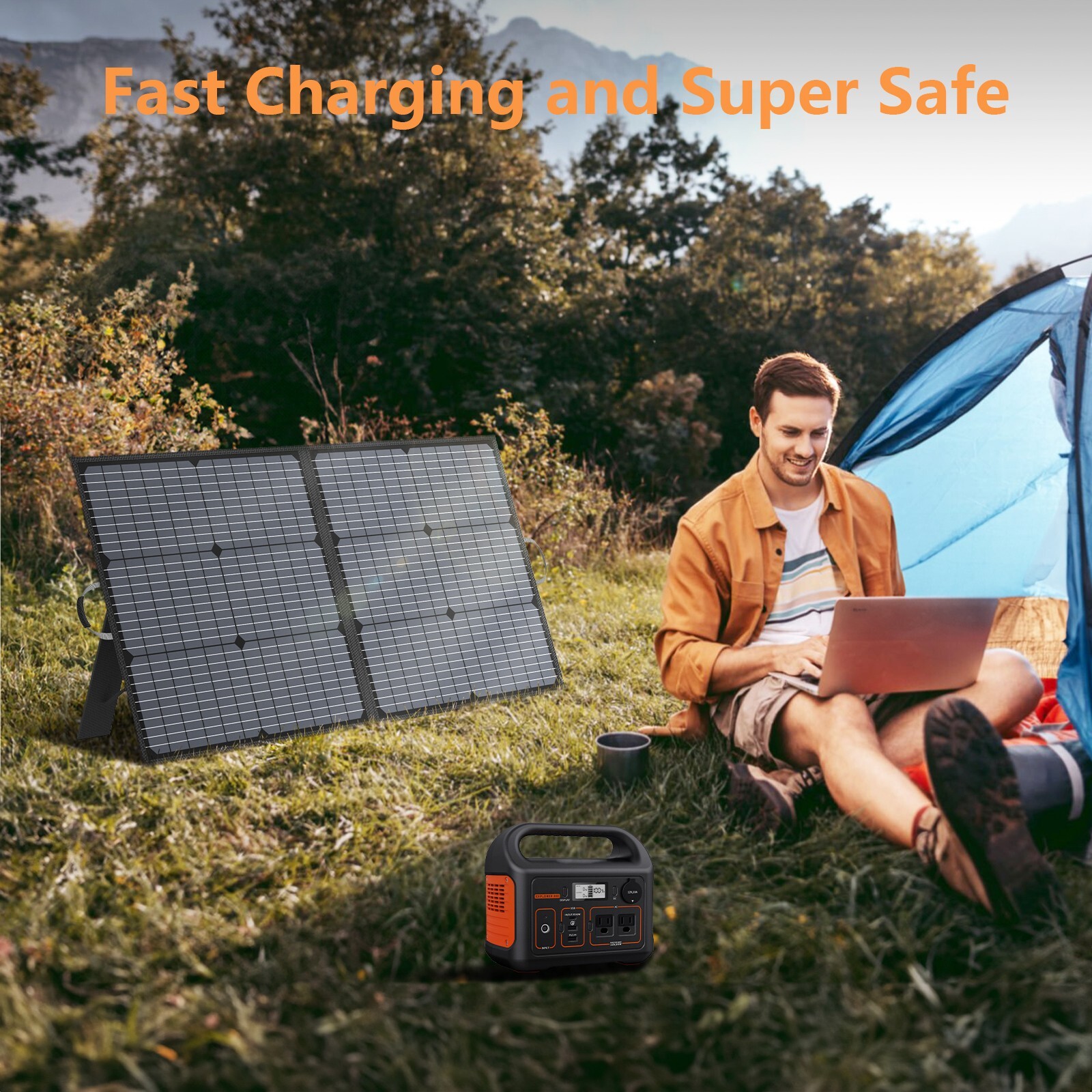 MHPOWOS XT60 110W Solar Panel Rv Solar Panel Kit Foldable Solar Charger