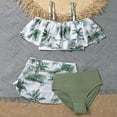 thumbnail image 5 of Kogui Teen Girl Bathing Suits Girls Bikini Set 3 Piece Swimsuits Spaghetti Strap Floral Print Bathing Suit with Beach Skirt Teen Cute Swimwear Size 14-15 (Green,14-15 Years), 5 of 8