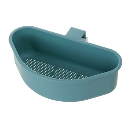 

Kitchen Sink Drain Basket Multipurpose Fruit Vegetable Drain Storage Basket Durable Easy Installation for Home Hanging Triangular Shelf Kitchen Sink Accessories Blue