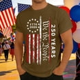 thumbnail image 1 of Rggeeun Men'S T-Shirt Us National Flag Graphic 1776-2026 We The People 250 Years Print Short Sleeve Crew Neck For 4th Of July Everyday Wear Patriotic Style Tee,Coffee,L, 1 of 3