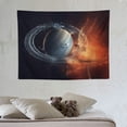 thumbnail image 4 of ONETECH Tapestry Wall Hanging Nature System Burning Planet Saturn Water Fire Solar Concept Colorful SciFi Science Design Cold Tapestry Decor Living Room Bedroom for Home, 4 of 7