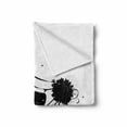 thumbnail image 2 of Black and White Soft Flannel Fleece Blanket, Young Woman Silhouette with a Bouquet of Spring Flowers Cycling Bridal, Cozy Plush for Indoor and Outdoor Use, 50" x 60", Black and White, by Ambesonne, 2 of 6