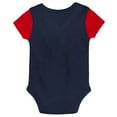 thumbnail image 3 of Newborn & Infant Navy/Red Cleveland Guardians Little Champ Three-Pack Bodysuit Bib & Booties Set, 3 of 5