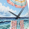thumbnail image 4 of Designart "Beach Chairs Beautify Scenery II" Nautical & Beach Oversized Wall Clock, 4 of 5