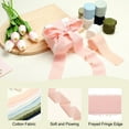 thumbnail image 3 of Handmade Fringe Cotton Ribbon Cotton Frayed Fringe Fabric Ribbons for Crafts Flower Bouquet Gift Wrapping Pink/Cream/White, 3 of 6