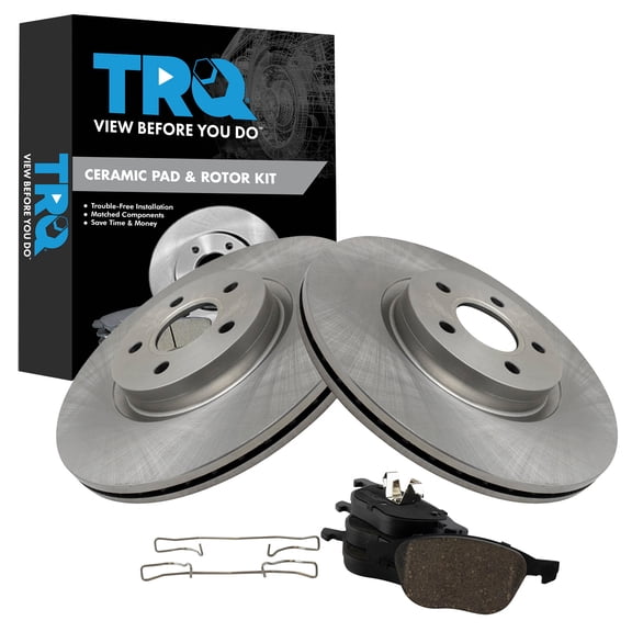 TRQ Front Brake Pad and Rotor Set Ceramic Fits 2018-2019 Ford Escape 2014 Transit Connect