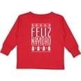 thumbnail image 3 of Inktastic Feliz Navidad Ugly Knitted Sweater Style Boys or Girls Long Sleeve Toddler T-Shirt, 3 of 5