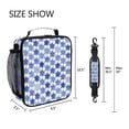 thumbnail image 5 of Square Insulated Lunch Bag Leak-proof Lunch Box for Outdoor Work Picnic Navy Blue Stars, 5 of 6