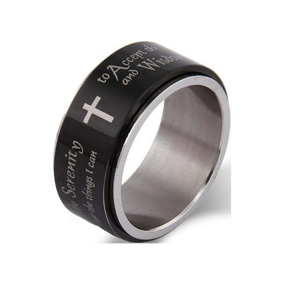 Serenity Prayer Spinner Ring for Women and Men, Ring Sizes 5 to 12