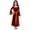 Red, variant on YUUMIN Girls Medieval Victorian Maiden Halloween Dress-up Velvet Long Bell Sleeve Maxi Robe Princess Dress Black 14