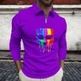thumbnail image 1 of Ceisia Men's Slim-Fit Long-Sleeve Zip Polo Shirt with Graffiti Mask Print Multi-Color Gift, 1 of 5