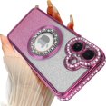 thumbnail image 1 of Compatible with iPhone 17 Magnetic Glitter Case Compatible with Magsafe Luxury Bling Rhinestone Case with Logo View Plating Sparkle Diamond Camera Lens Protection for Women Girls, 1 of 6