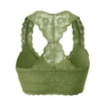 thumbnail image 3 of URBAN DAIZY Women's Seamless Lace Bra Racerback Padded Sexy Floral Mesh Bralette Crop Top Removable Pads Breathable Bustier A11_6324 Sage 2XL, 3 of 7