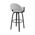 thumbnail image 2 of Daxton 30" Gray Faux Leather and Black Wood Bar Stool, 2 of 11