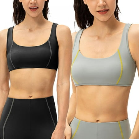 

Women Bra Vest Hollowed Shockproof Color Contrast Feeling Sports Fitness