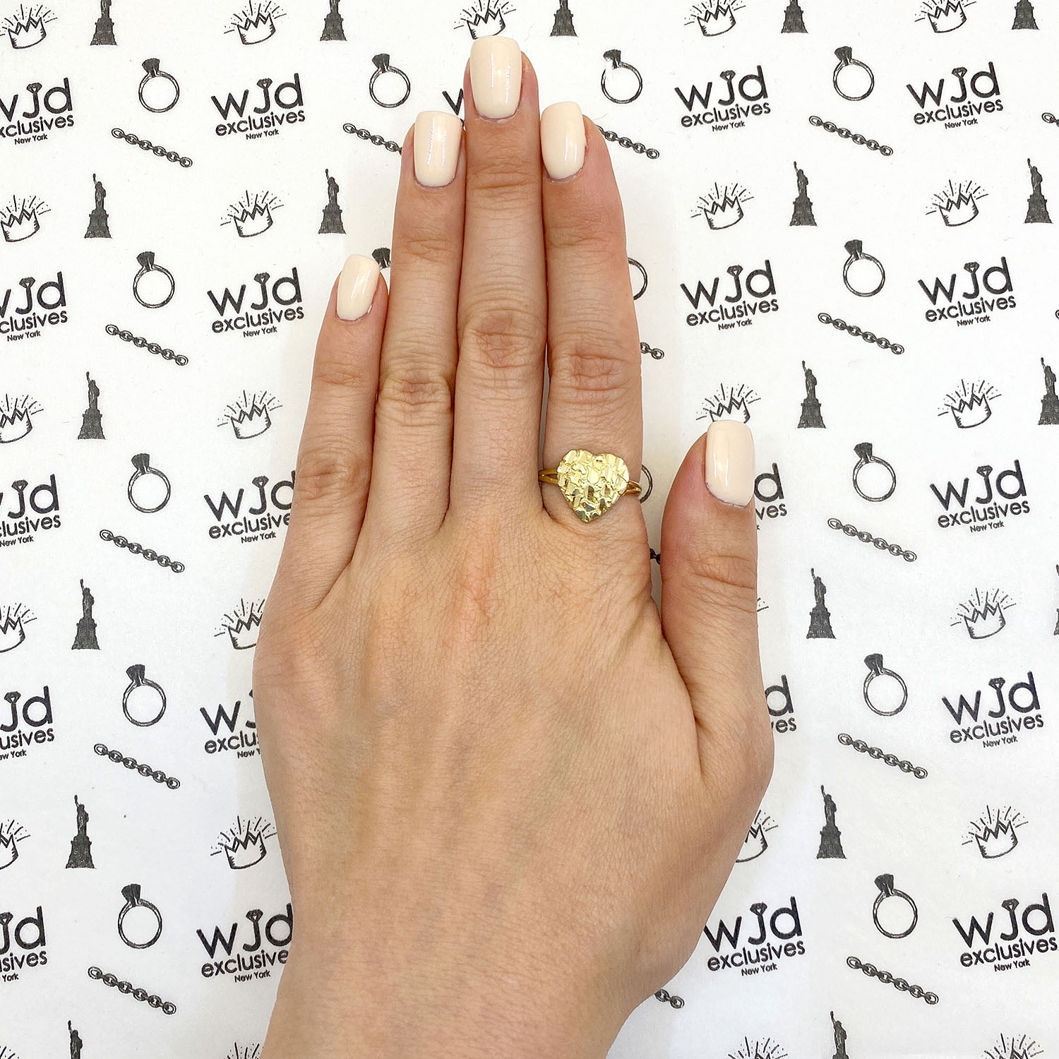 10K Gold Split Shank Heart Nugget Ring - Walmart.com
