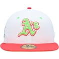 thumbnail image 2 of Men's New Era White/Coral Athletics 40th Anniversary Strawberry Lolli 59FIFTY Fitted Hat, 2 of 6