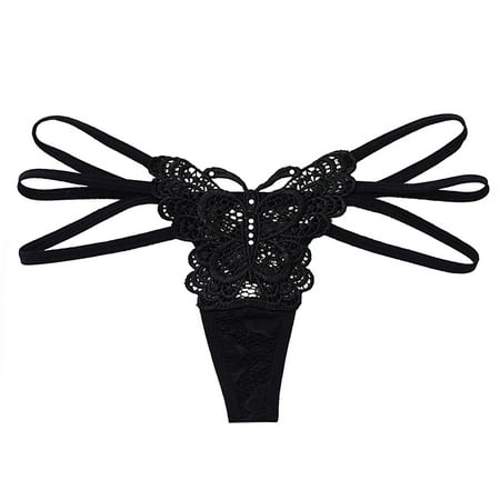 

Women Underwear Brief Panties Lace Bow Hot Drilling Solid Color Thong