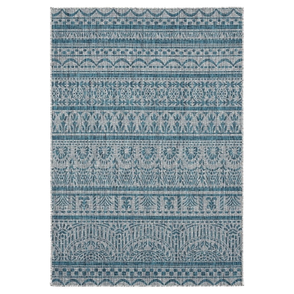 Designer Home Brooklyn Indoor/Outdoor Area Rug 3900 10163 Diani Aqua 7' 10" x 10' 6" Rectangle