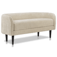 thumbnail image 1 of Bouclair Oatmeal Fabric and Metal Bench, 1 of 3