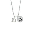 thumbnail image 2 of Delight Jewelry Silvertone Large Initial - D - Silvertone Script Initial Disc - D - Charm Necklace, 20"+3", 2 of 4