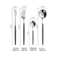 thumbnail image 3 of 4-Piece Black and silvery Silverware Set ,Stainless Steel Silverware Set black Handle Cutlery Set ,Service for Dinner Knives Forks Spoons Set, 3 of 3