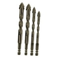 thumbnail image 1 of Juego de brocas excéntricas dentadas de cuatro con vástago hexagonal, accesorios para vidrio, baldosas, hormigón y madera, multiusos, con punta 4 piezas, 1 of 8