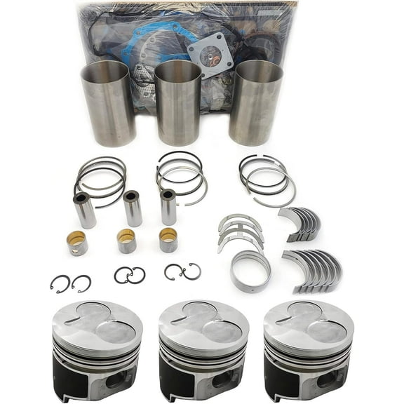 D1105 Engine Overhaul Rebuild Kit (No valve set) for Kubota L2900 L3000 L3010 L3130 L3200 D1105 Engine KX41 KX36-2 KX41-2 U25S Excavator F2400 F2560E F2880 F2680E B1750D B1750E Tractor