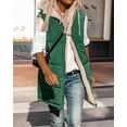 thumbnail image 3 of Fall Long Puffer Vest Women Sleeveless Hooded Reversible Fleece Sherpa Jacket Zip Up Winter Coat Outerwear Vests, 3 of 6