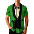 thumbnail image 2 of Handshe Unisex Button-Up Shirt, Short Sleeve with St. Patrick's Day Print, Casual Comfort for Festival and Daily Wear, 2 of 9