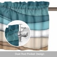thumbnail image 6 of Turquoise Brown Ombre Valance Curtain Turquoise Gradient Window Valances Rod Pocket Short Curtains Window Treatments for Kitchen Bedroom Bathroom Laundry 56" x 16", 6 of 9