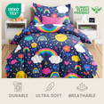 thumbnail image 3 of CGK Linens Kids Duvet Cover Set with Matching Pillowcases - Twin/Twin XL Size, Rainbow Dream, 3 of 6