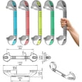 thumbnail image 3 of SAFETY+BEAUTY Suction Shower Grab Bar, Bath Tub Handle with Indicator, Anti-Slip Grip, Metallic Silver Dual Tone (Pink, 17 inch), 3 of 7