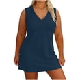thumbnail image 2 of XiYing Robes d'Été pour Femmes, Robe Décontractée Ample à Col en V pour Femmes Grande Taille, Manches Courtes pour la Maison, Coupe Confortable pour les Journées Détendues, TG-5TG,, 2 of 6