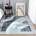thumbnail image 3 of Junovo Abstract Rug Low-Pile Soft Rugs for Living Room Floor Carpet,5'x8',Gray, 3 of 7