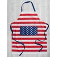 thumbnail image 5 of 32" Red and White American Flag Print Kitchen Chef Apron, 5 of 6