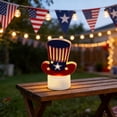 thumbnail image 4 of 3 Pcs Lampe Bougie de la Fête de l'Indépendance, Kadlawus Lampe Bougie de la Fête de l'Indépendance, Veilleuse Patriotique pour Chambre, Lumières Décoratives Rouges Blanches Bleues, Lampe de Table à Piles pour Fête, Guirlande Chapeau Étoilé, 4 of 6