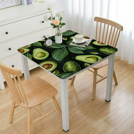 

Avocado Summer Leaves Square Tablecloth 36x36 Inch Washable Table Cloth Waterproof Stain Oil-Proof Anti-Wrinkle Table Cover for Kitchen Party Buffet Tabletop Decor
