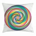 thumbnail image 1 of Rainbow Throw Pillow Cushion Cover, Artistic Spiral Rosette Pattern with Wavy Stripes Abstract Contemporary Design, Decorative Square Accent Pillow Case, 16 X 16 Inches, Multicolor, by Ambesonne, 1 of 2