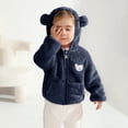 thumbnail image 2 of 6M-3T Baby Boys Girls Winter Warm Fleece Sweatshirt Cartoon Hooded Coats Jackets Toddler Long Sleeve Zipper Coats Top Outerwear, 2 of 9