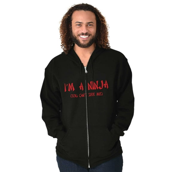 Im a Ninja You Cant See Me Fighter Zip Hoodie Sweatshirt Men Brisco Brands S