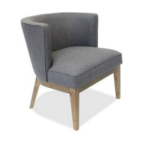 Lorell Linen Fabric Accent Chair Walnut Wood Frame - Four-legged Base - Gray - Linen - 25.50" Seat Width x 21" Seat Depth - 25.5" Width x 29" Depth x 28" Height - 1 Each