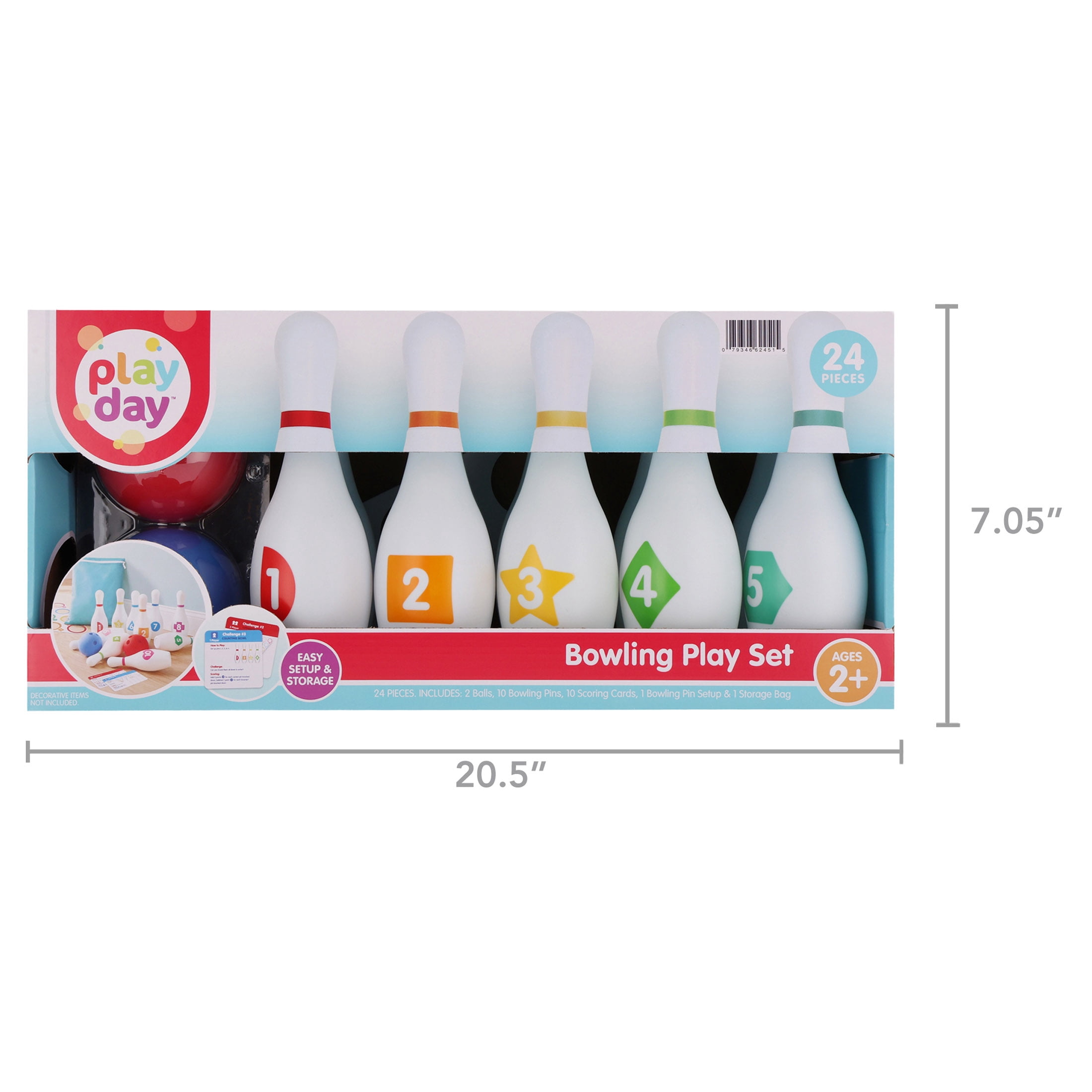 Play Day Bowling Play Set, 24 Pieces