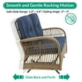 thumbnail image 3 of VIVIJASON 7-Piece Outdoor Patio Wicker Conversation Sets, All Weather Outdoor Rattan Furniture Set Includes Glider Loveseat, 2 Glider Rocker Chairs, 2 Swivel-Gliders Chairs, 2 Coffee Table, Navy Blue, 3 of 8