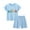 Light Blue, variant on WRKEKC Summer Outfits for Girls, Baby Girl Outfits, Children's Short Sleeve Set Baby's Summer T-shirt Two-piece Set Sports and Casual Clothes
