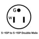 thumbnail image 2 of Generator Adapter Cord Nema 5-15p For Transfer Switch, Extension Cord Adapter (3 Plug 12awg 125v) U, 2 of 5