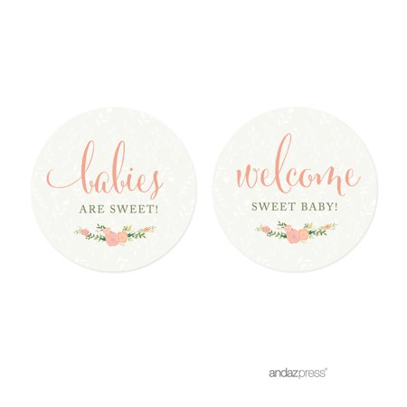 Floral Roses Girl Baby Shower Cupcake Topper Diy Party Favors Kit