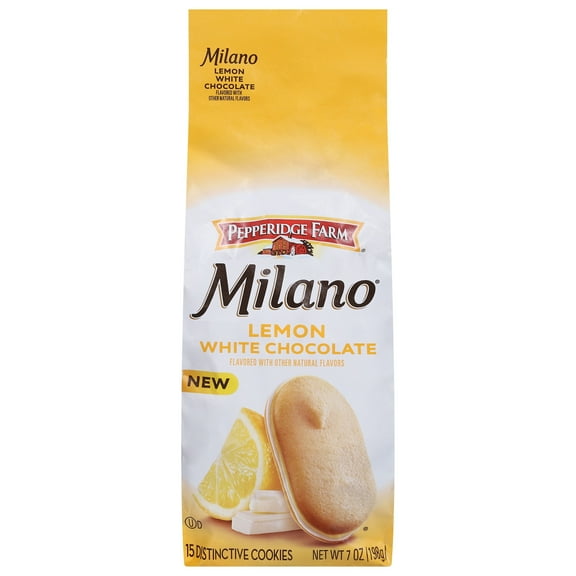 Pepperidge Farm Milano Lemon White Chocolate Cookies, 7 oz (Package May Vary)